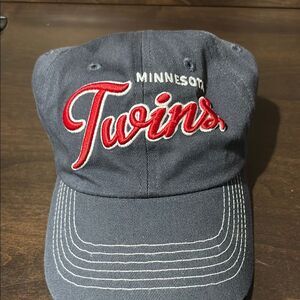 Minnesota Twins Baseball Cap Blue Red Adjustable Hat One Size